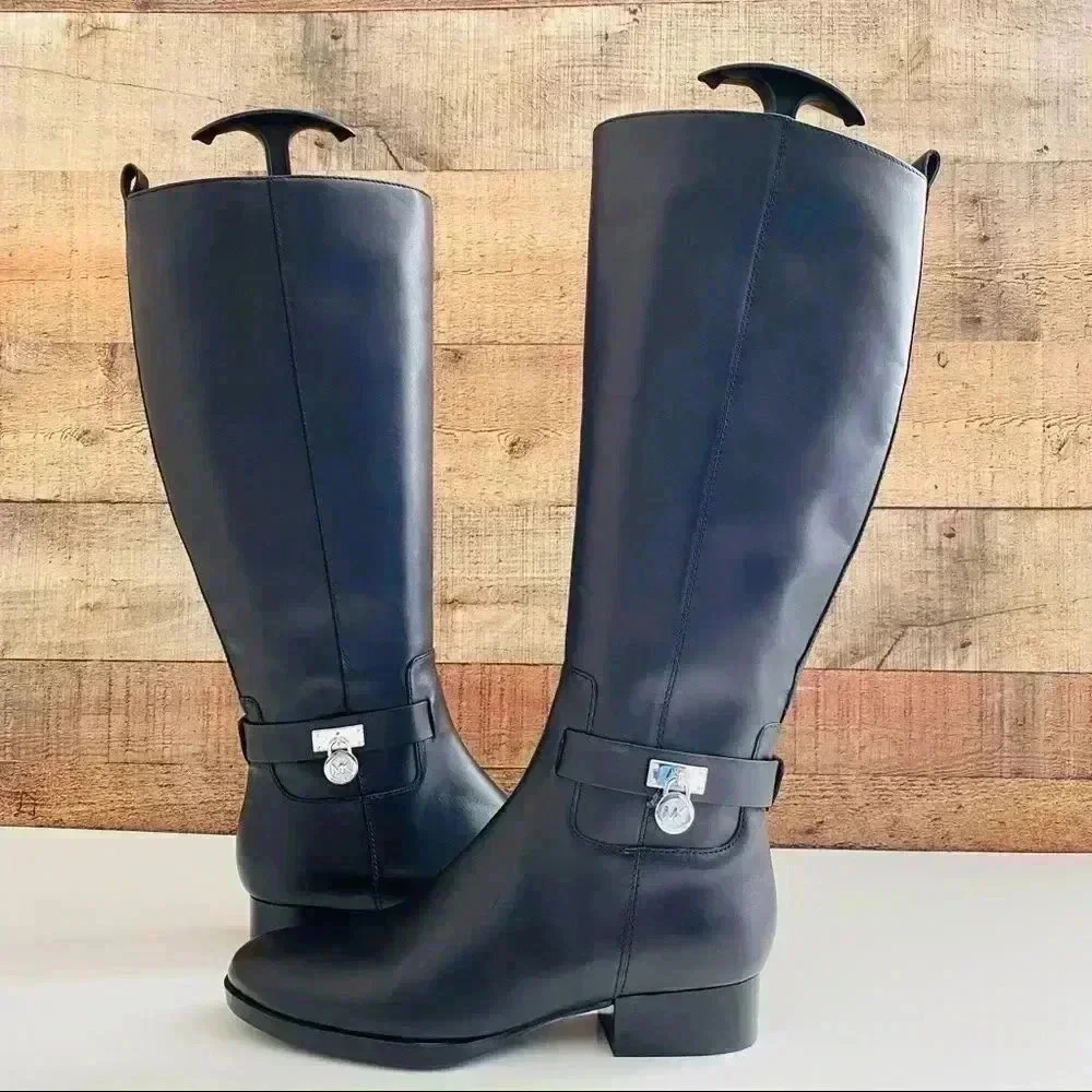 Micheal Kors Hamilton Padlock Knee Length Boots